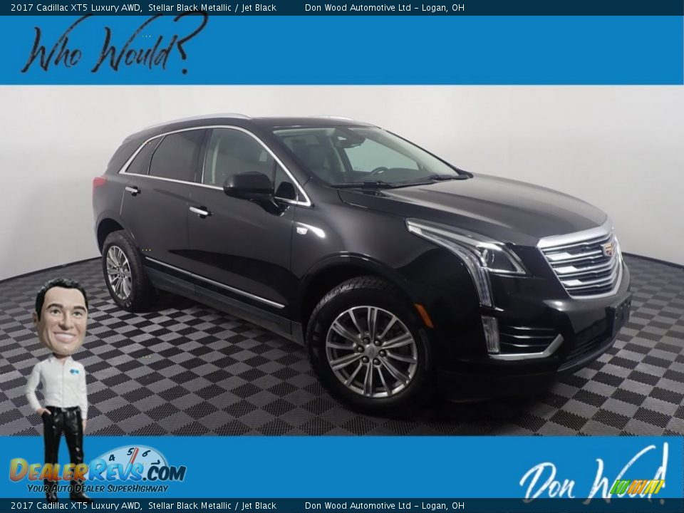 2017 Cadillac XT5 Luxury AWD Stellar Black Metallic / Jet Black Photo #1