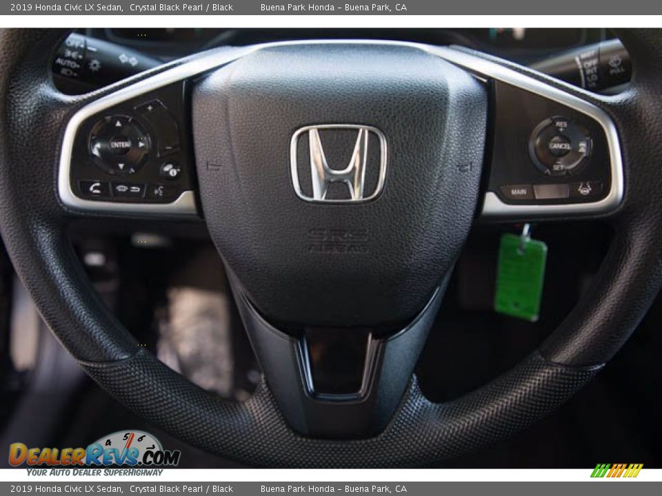 2019 Honda Civic LX Sedan Crystal Black Pearl / Black Photo #15