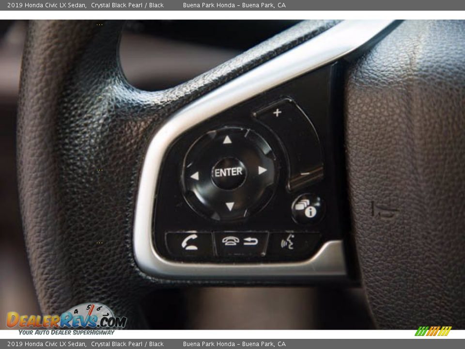 2019 Honda Civic LX Sedan Crystal Black Pearl / Black Photo #16