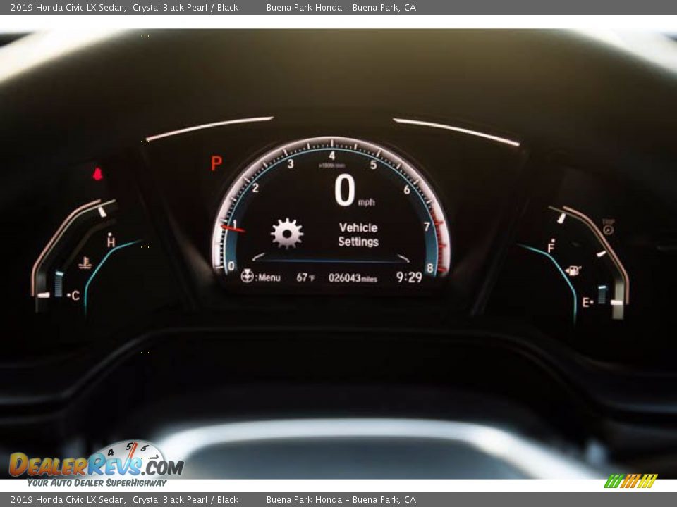 2019 Honda Civic LX Sedan Crystal Black Pearl / Black Photo #28
