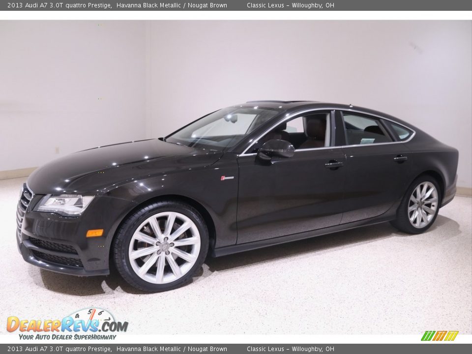 2013 Audi A7 3.0T quattro Prestige Havanna Black Metallic / Nougat Brown Photo #3