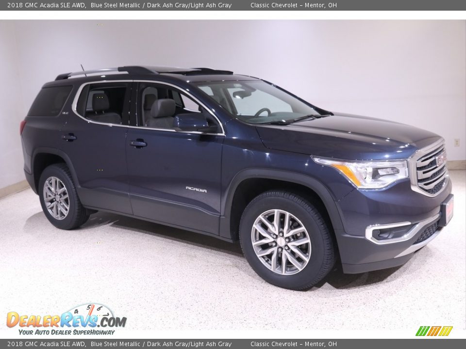 2018 GMC Acadia SLE AWD Blue Steel Metallic / Dark Ash Gray/Light Ash Gray Photo #1