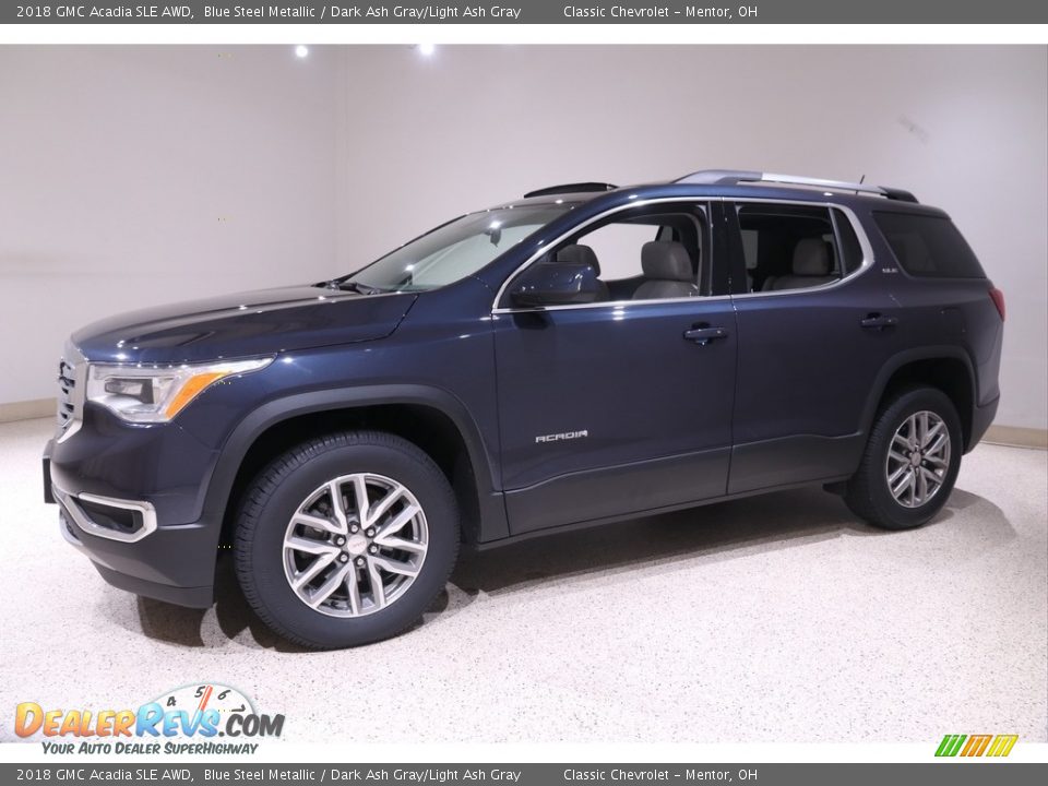 2018 GMC Acadia SLE AWD Blue Steel Metallic / Dark Ash Gray/Light Ash Gray Photo #3