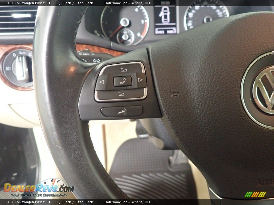 2013 Volkswagen Passat TDI SEL Black / Titan Black Photo #31