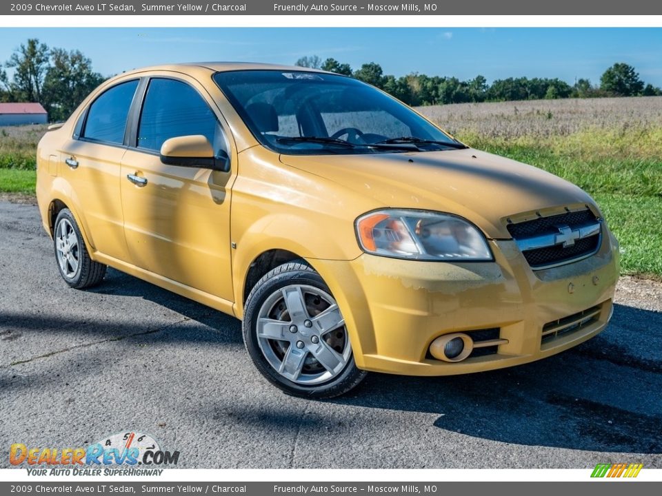 2009 Chevrolet Aveo LT Sedan Summer Yellow / Charcoal Photo #1