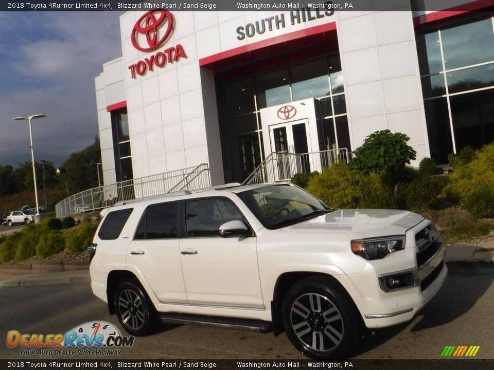 2018 Toyota 4Runner Limited 4x4 Blizzard White Pearl / Sand Beige Photo #2