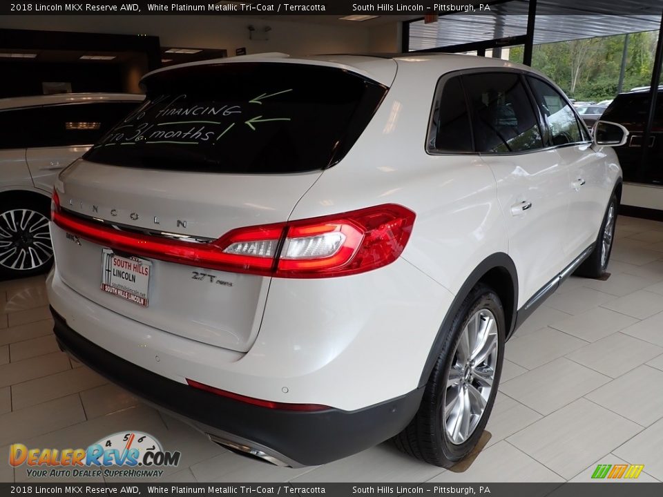 2018 Lincoln MKX Reserve AWD White Platinum Metallic Tri-Coat / Terracotta Photo #6