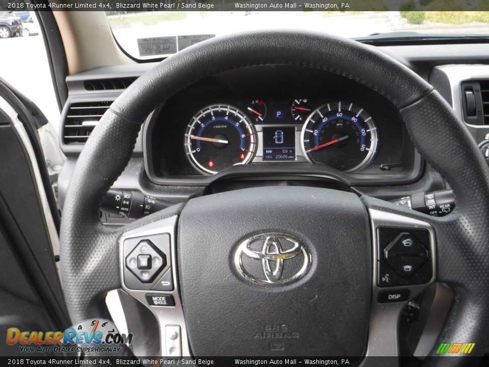 2018 Toyota 4Runner Limited 4x4 Blizzard White Pearl / Sand Beige Photo #9