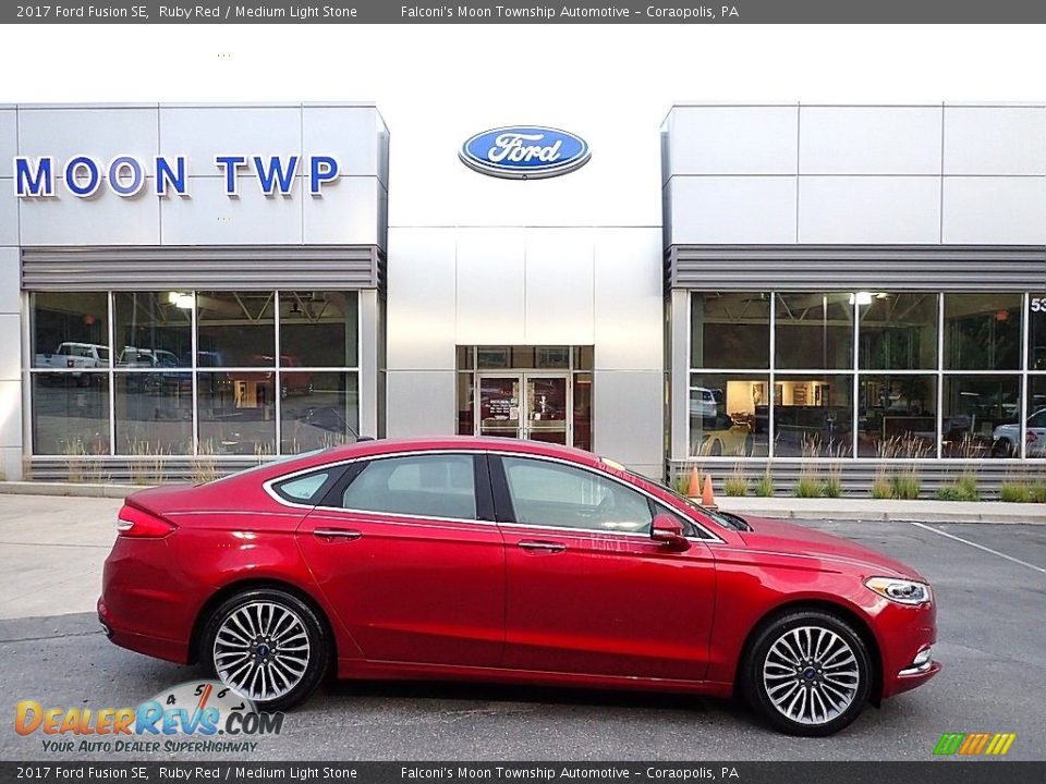 2017 Ford Fusion SE Ruby Red / Medium Light Stone Photo #1