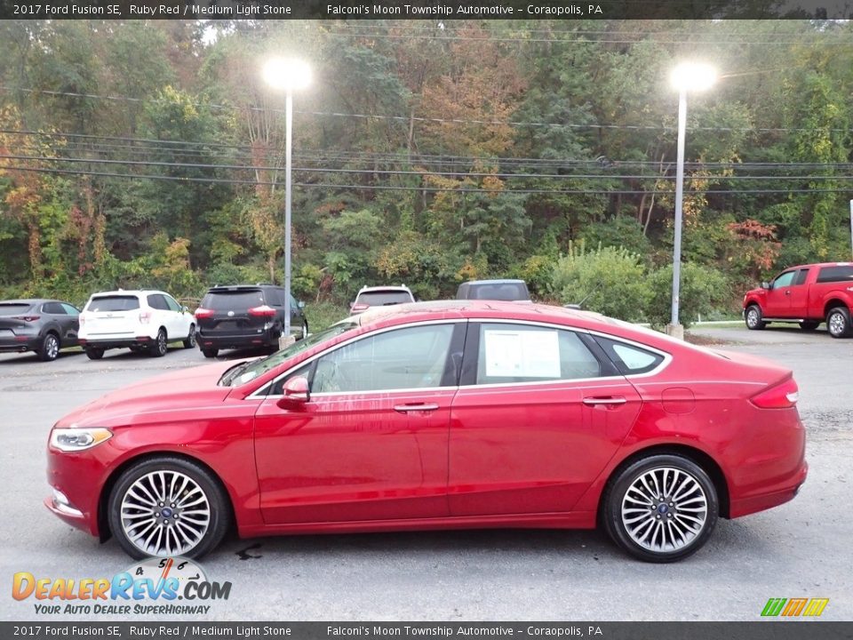 2017 Ford Fusion SE Ruby Red / Medium Light Stone Photo #6