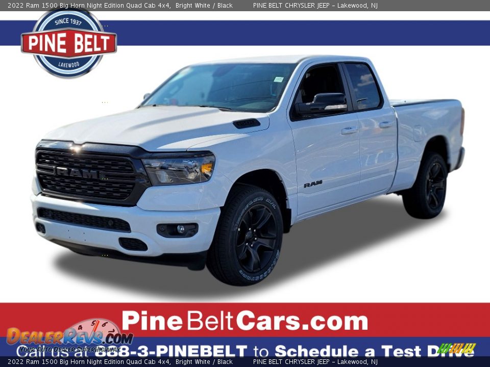 2022 Ram 1500 Big Horn Night Edition Quad Cab 4x4 Bright White / Black Photo #1