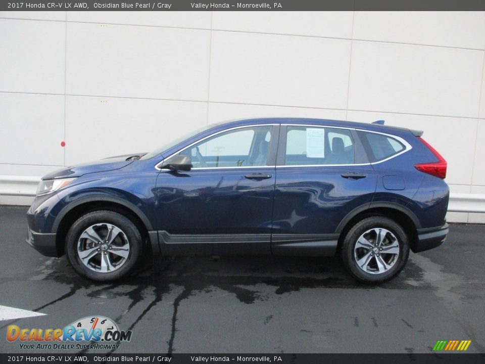 2017 Honda CR-V LX AWD Obsidian Blue Pearl / Gray Photo #2