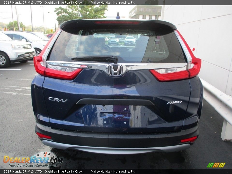 2017 Honda CR-V LX AWD Obsidian Blue Pearl / Gray Photo #4