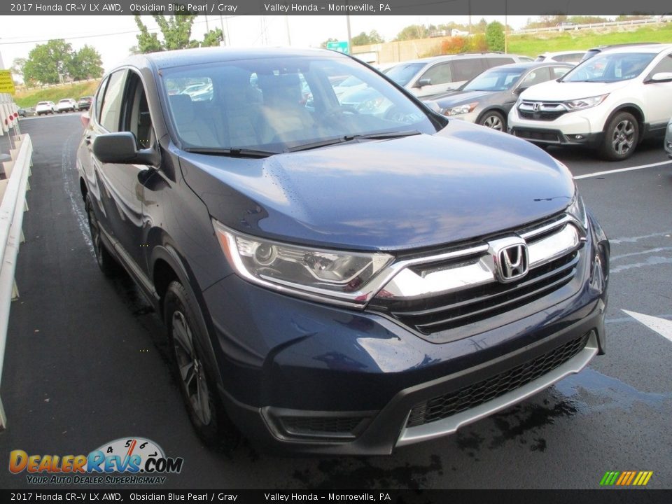2017 Honda CR-V LX AWD Obsidian Blue Pearl / Gray Photo #7