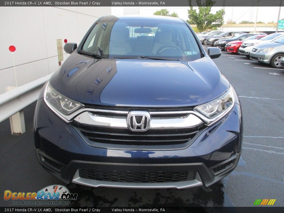 2017 Honda CR-V LX AWD Obsidian Blue Pearl / Gray Photo #8