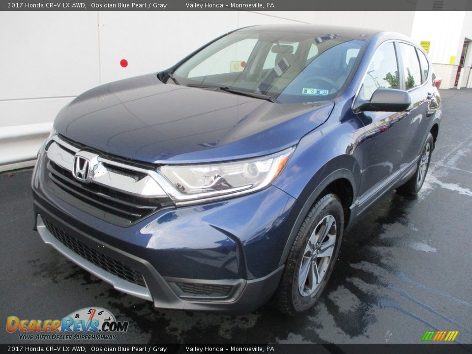 2017 Honda CR-V LX AWD Obsidian Blue Pearl / Gray Photo #9