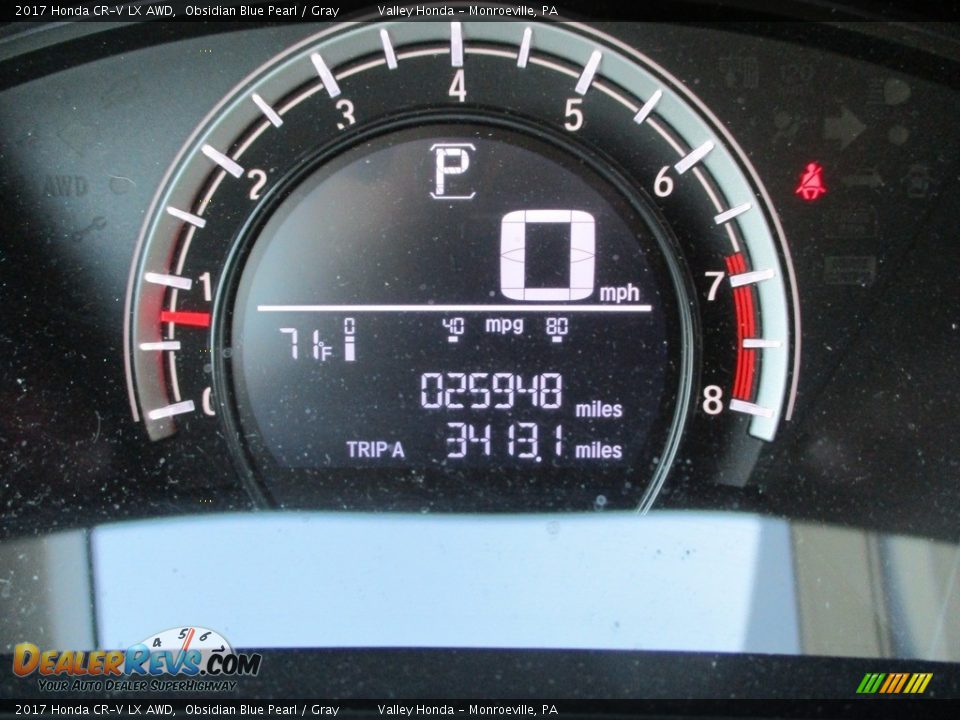 2017 Honda CR-V LX AWD Obsidian Blue Pearl / Gray Photo #20