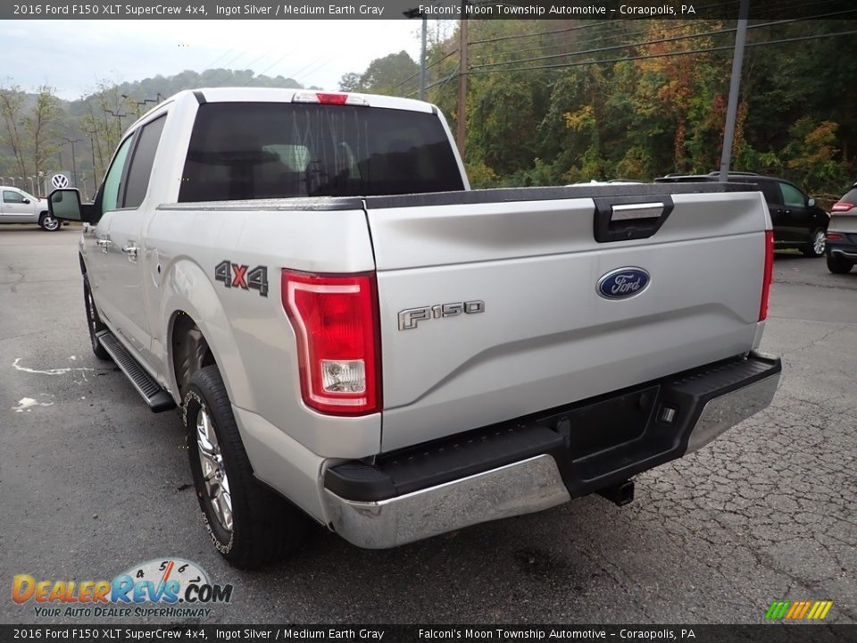 2016 Ford F150 XLT SuperCrew 4x4 Ingot Silver / Medium Earth Gray Photo #4