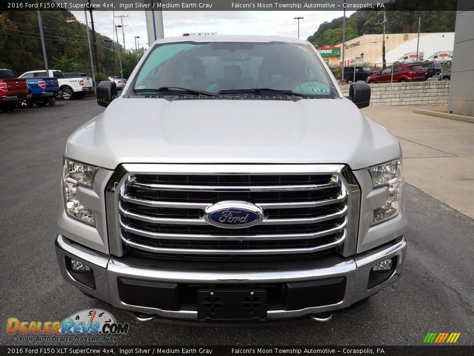 2016 Ford F150 XLT SuperCrew 4x4 Ingot Silver / Medium Earth Gray Photo #7