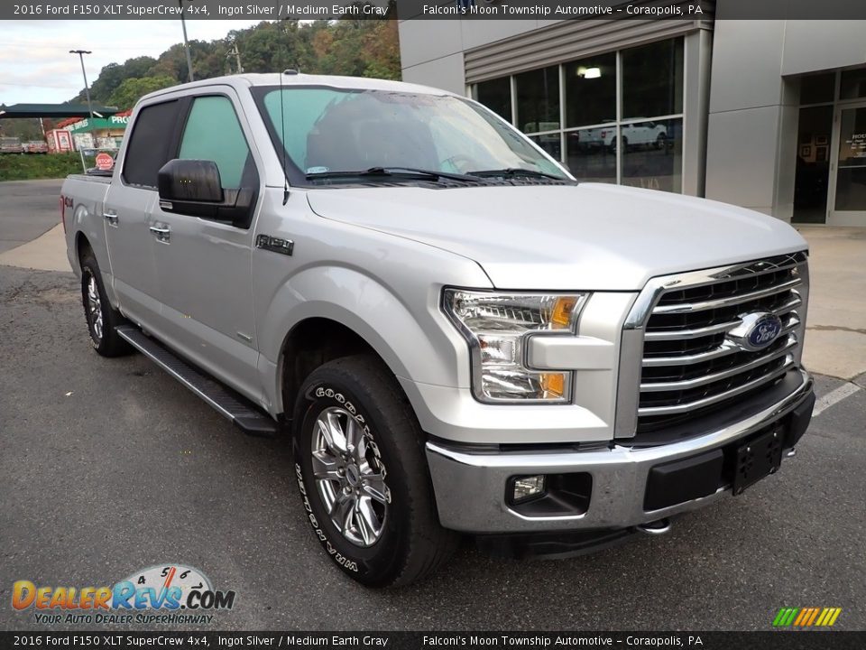 2016 Ford F150 XLT SuperCrew 4x4 Ingot Silver / Medium Earth Gray Photo #8