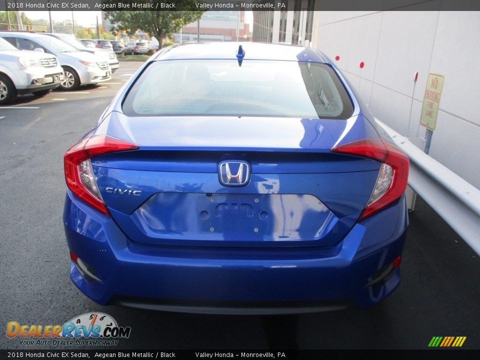 2018 Honda Civic EX Sedan Aegean Blue Metallic / Black Photo #4