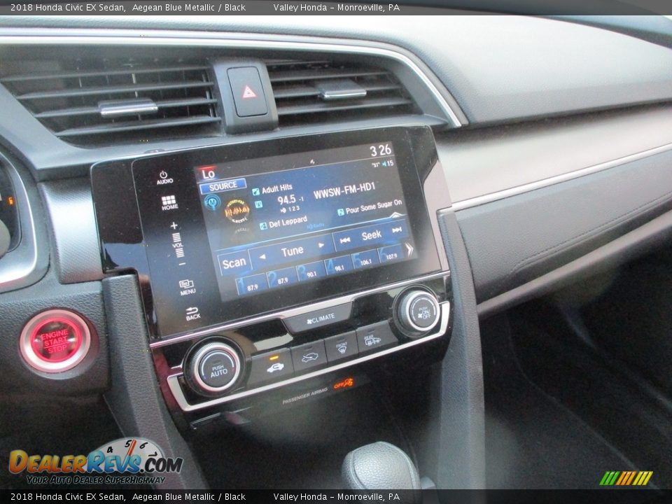 2018 Honda Civic EX Sedan Aegean Blue Metallic / Black Photo #15