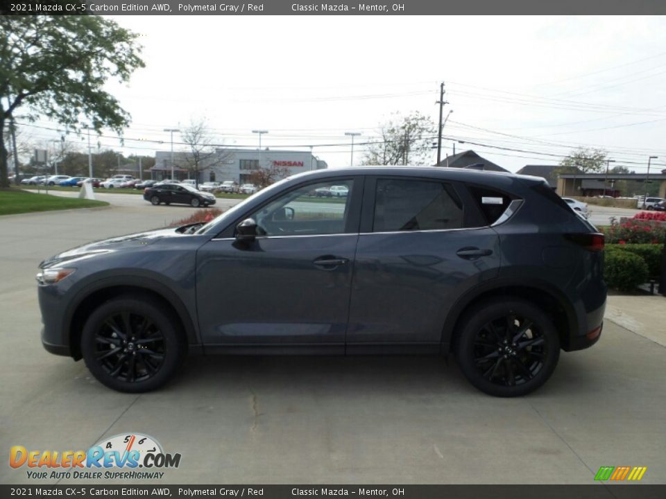 2021 Mazda CX-5 Carbon Edition AWD Polymetal Gray / Red Photo #6