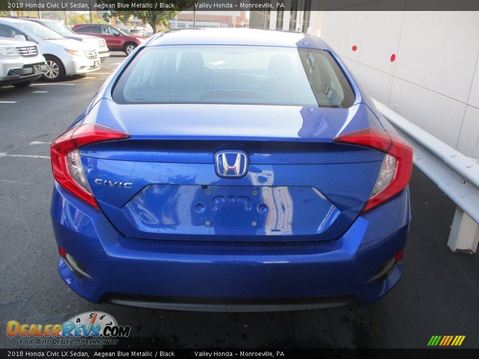 2018 Honda Civic LX Sedan Aegean Blue Metallic / Black Photo #4