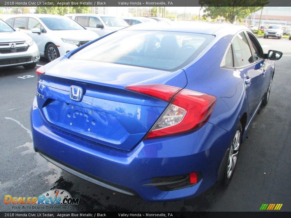 2018 Honda Civic LX Sedan Aegean Blue Metallic / Black Photo #5