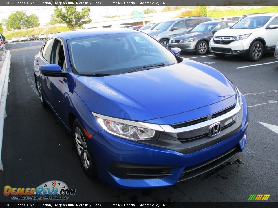 2018 Honda Civic LX Sedan Aegean Blue Metallic / Black Photo #7