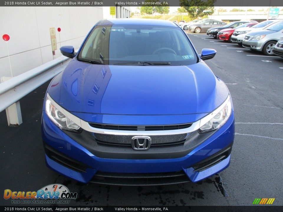 2018 Honda Civic LX Sedan Aegean Blue Metallic / Black Photo #8