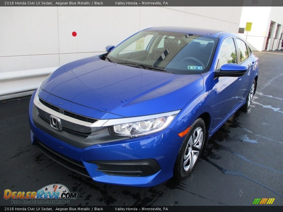 2018 Honda Civic LX Sedan Aegean Blue Metallic / Black Photo #9