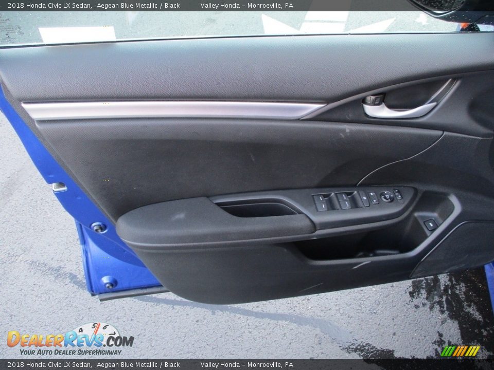 2018 Honda Civic LX Sedan Aegean Blue Metallic / Black Photo #10