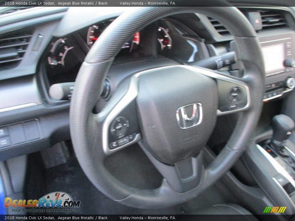 2018 Honda Civic LX Sedan Aegean Blue Metallic / Black Photo #13