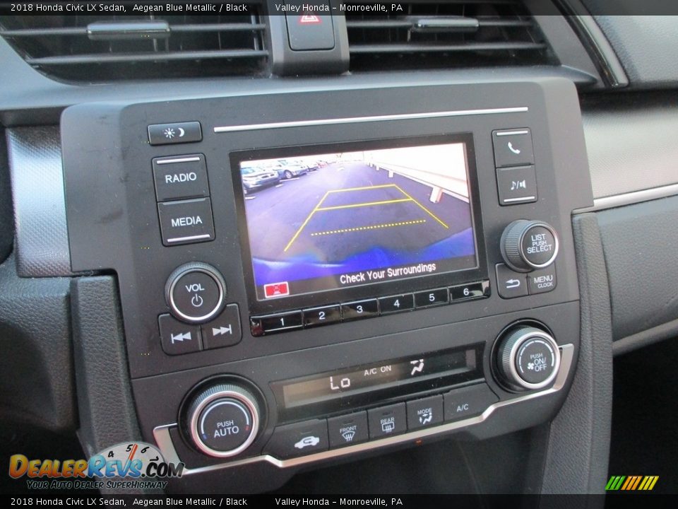 2018 Honda Civic LX Sedan Aegean Blue Metallic / Black Photo #16
