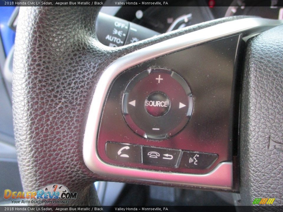 2018 Honda Civic LX Sedan Aegean Blue Metallic / Black Photo #18