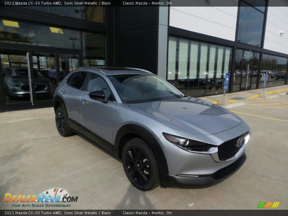 2021 Mazda CX-30 Turbo AWD Sonic Silver Metallic / Black Photo #1