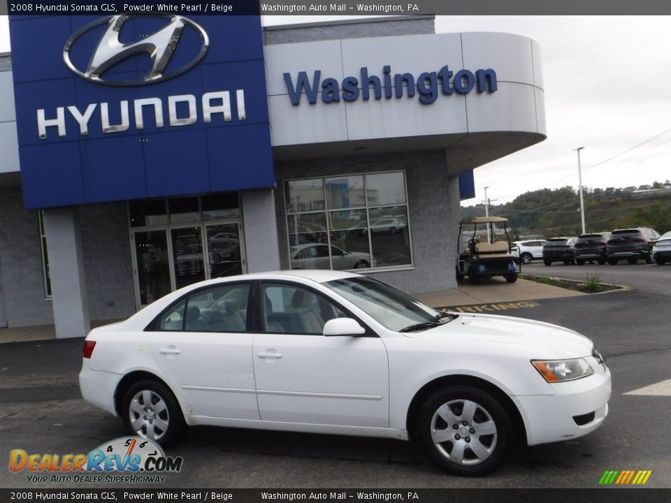 2008 Hyundai Sonata GLS Powder White Pearl / Beige Photo #2