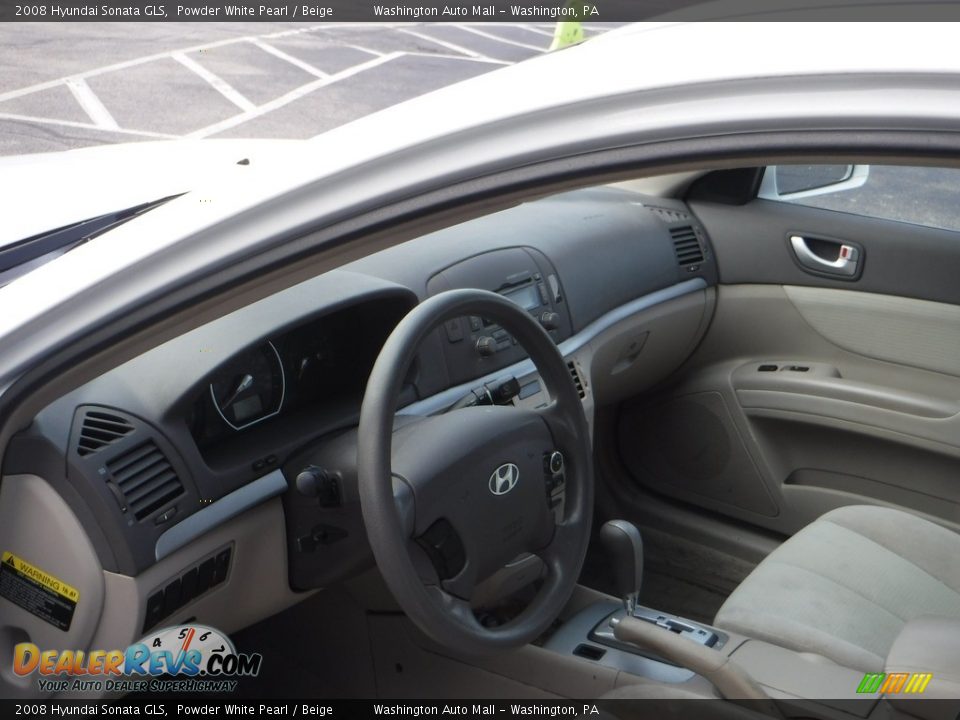 2008 Hyundai Sonata GLS Powder White Pearl / Beige Photo #9