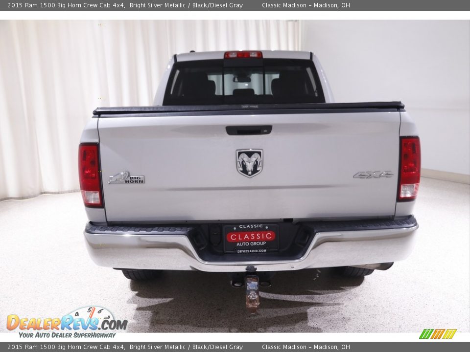 2015 Ram 1500 Big Horn Crew Cab 4x4 Bright Silver Metallic / Black/Diesel Gray Photo #19