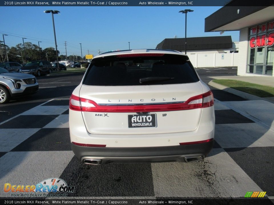 2018 Lincoln MKX Reserve White Platinum Metallic Tri-Coat / Cappuccino Photo #4