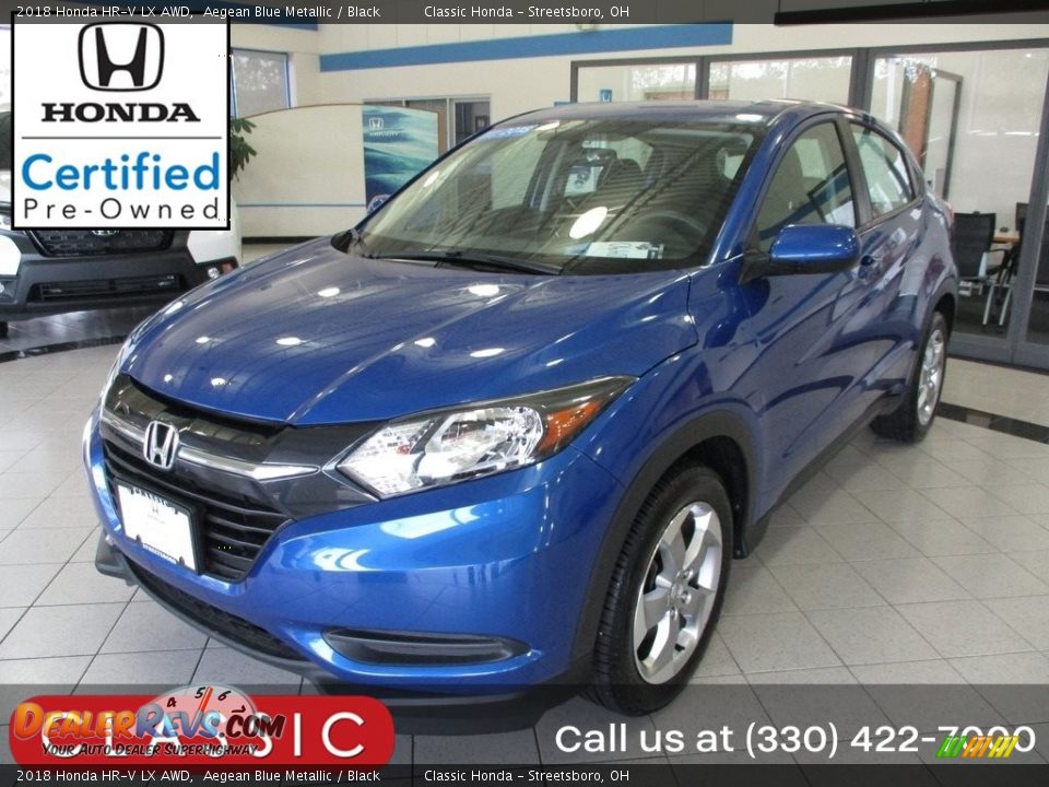 2018 Honda HR-V LX AWD Aegean Blue Metallic / Black Photo #1