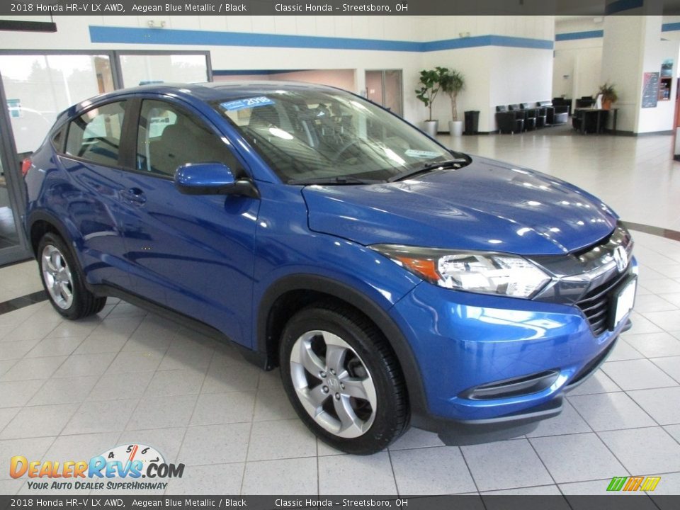 2018 Honda HR-V LX AWD Aegean Blue Metallic / Black Photo #3