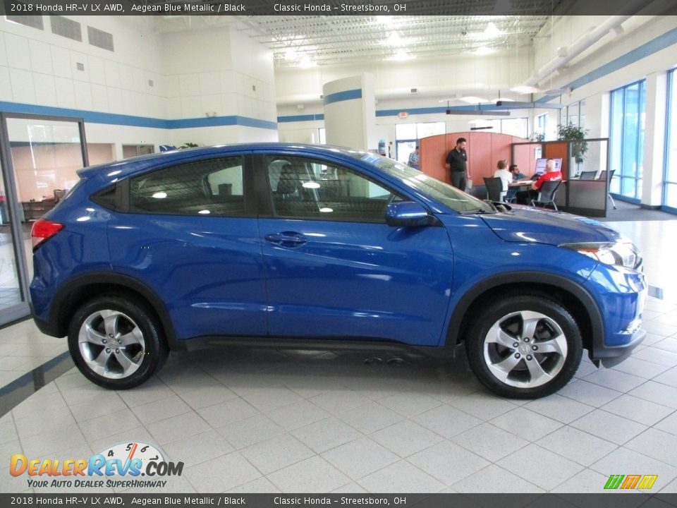 2018 Honda HR-V LX AWD Aegean Blue Metallic / Black Photo #4