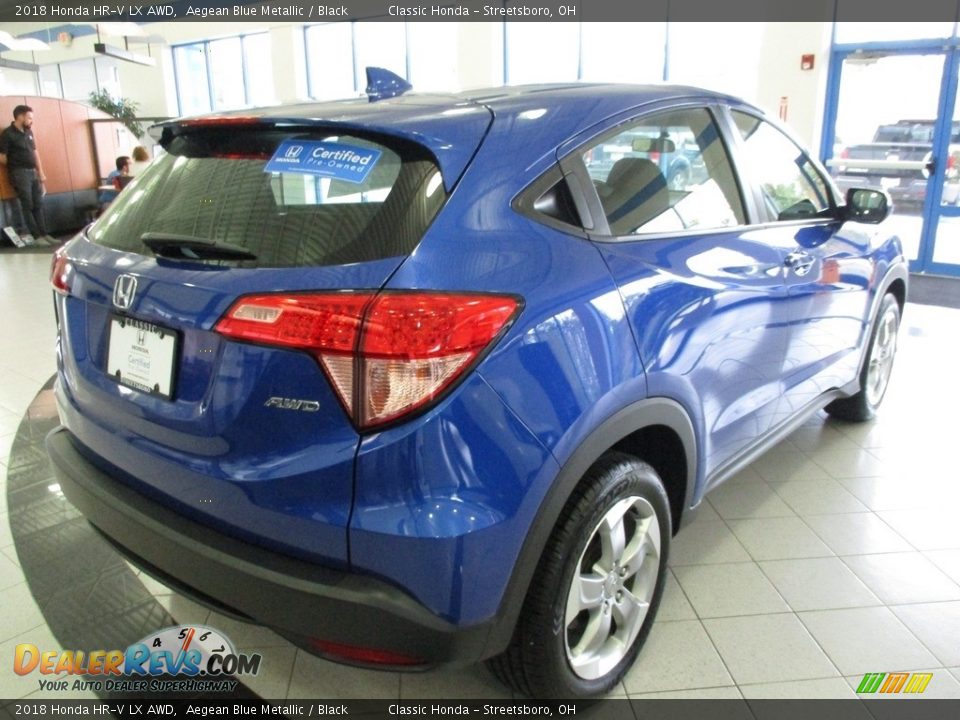 2018 Honda HR-V LX AWD Aegean Blue Metallic / Black Photo #7