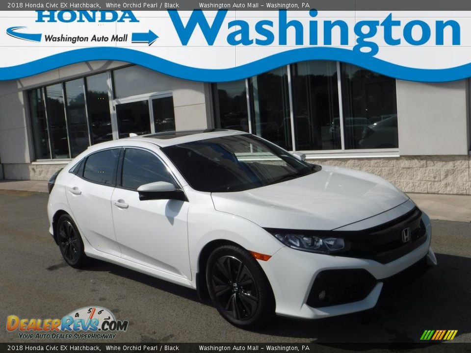 2018 Honda Civic EX Hatchback White Orchid Pearl / Black Photo #1