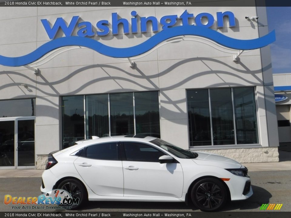 2018 Honda Civic EX Hatchback White Orchid Pearl / Black Photo #2
