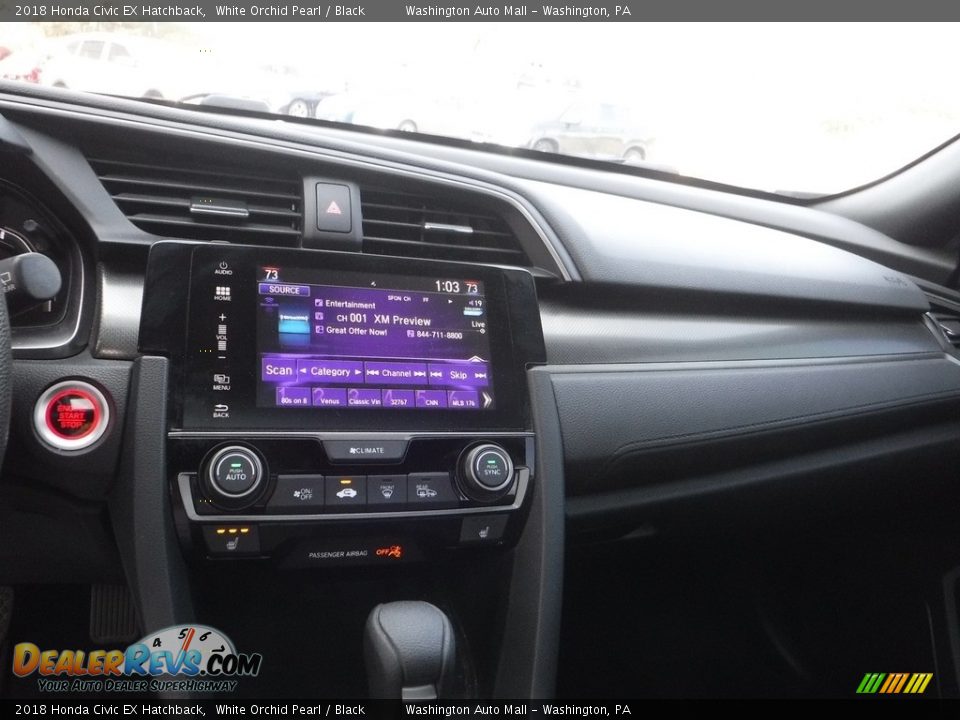 2018 Honda Civic EX Hatchback White Orchid Pearl / Black Photo #17