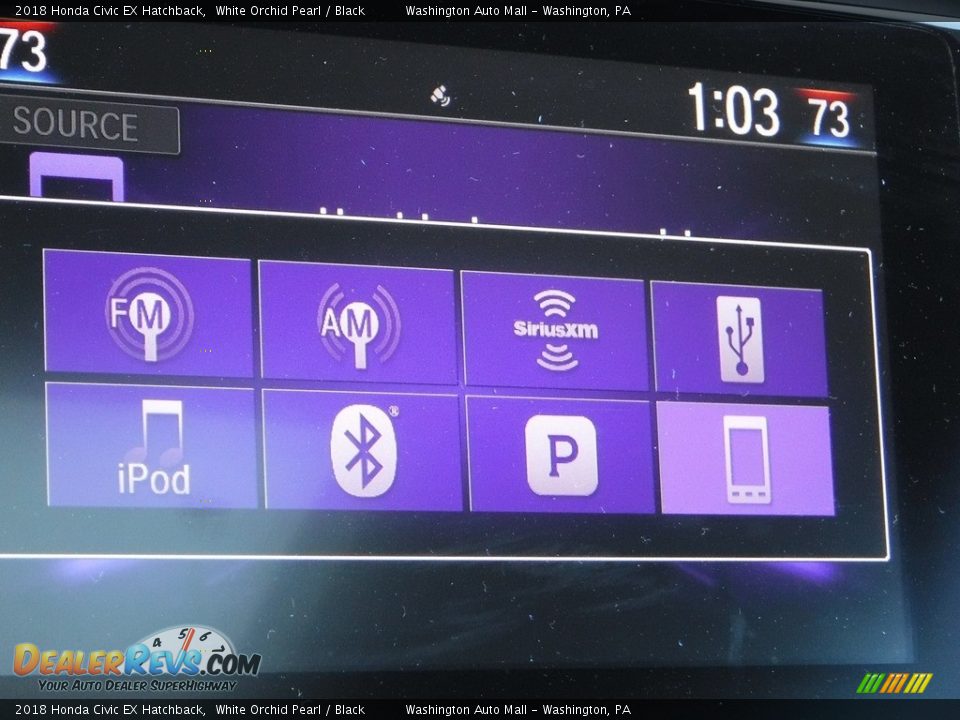 2018 Honda Civic EX Hatchback White Orchid Pearl / Black Photo #20