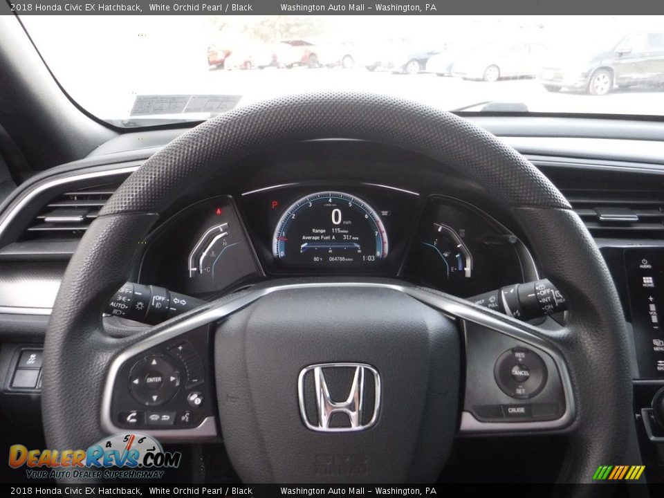 2018 Honda Civic EX Hatchback White Orchid Pearl / Black Photo #23